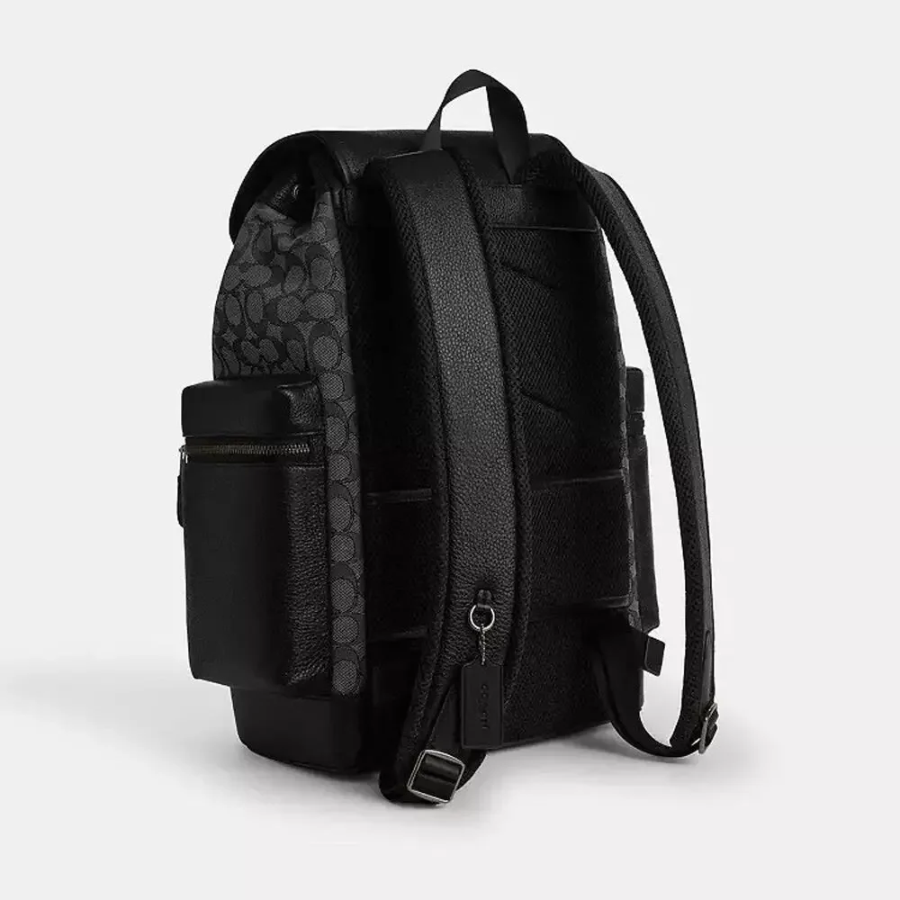 NWT Coach Men CBM50 Sprint Backpack In Signature Jacquard Charcoal/Black